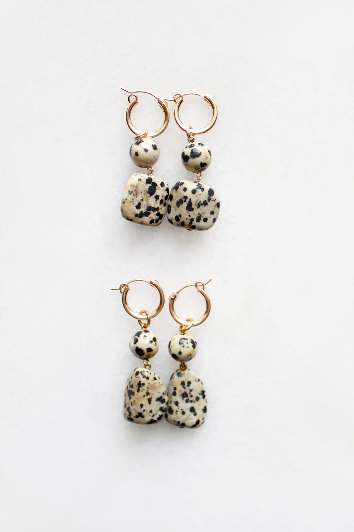 Dalmatian Stone Hoop Earrings by The Vamoose