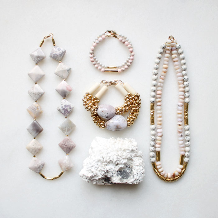 Gemstone and brass jewellery by The Vamoose