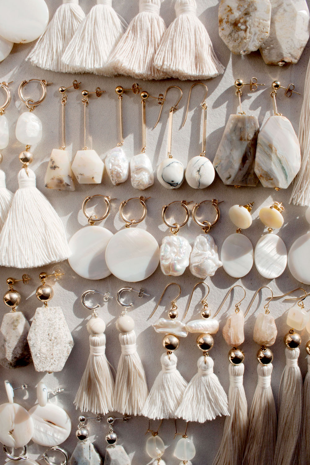 Marble Shell and Pearl Earrings by The Vamoose