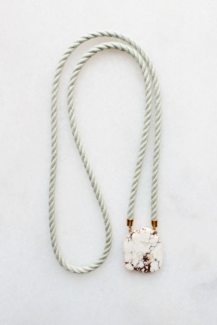 Natural Magnesite and Rope Necklace