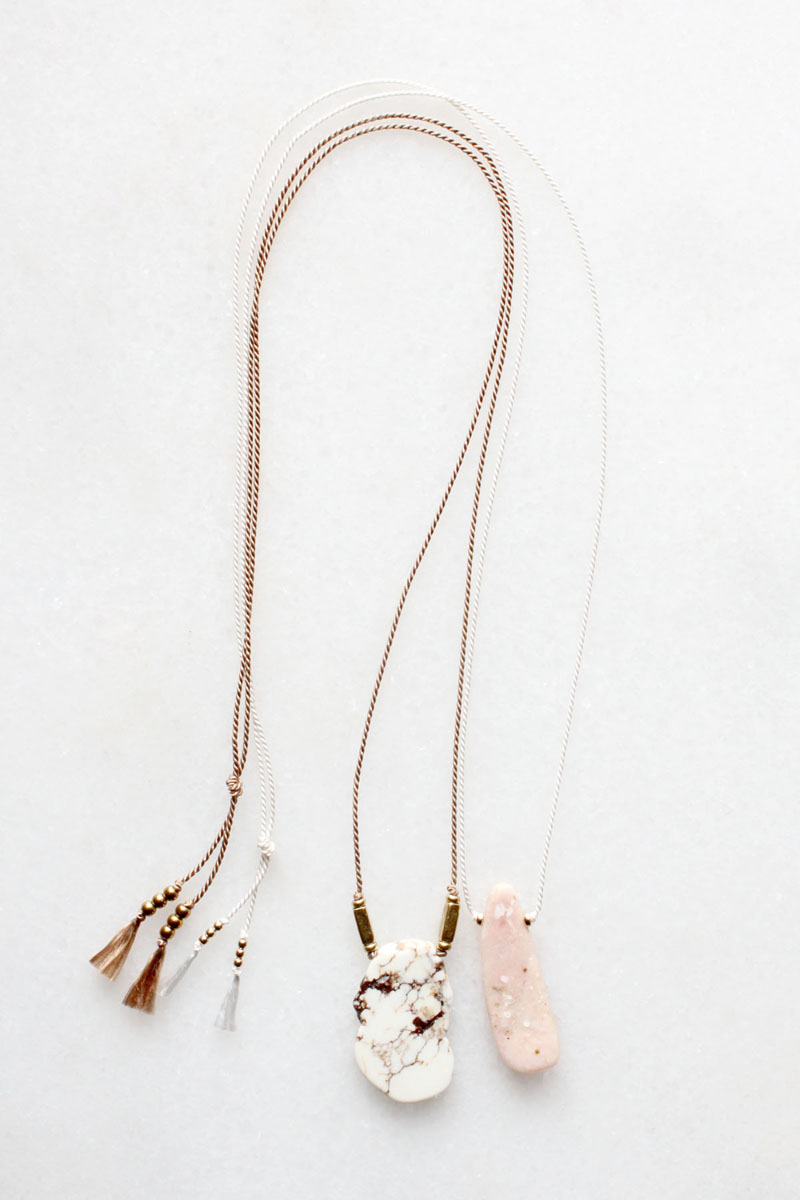 Pink Opal and Magnesite Necklaces by The Vamoose