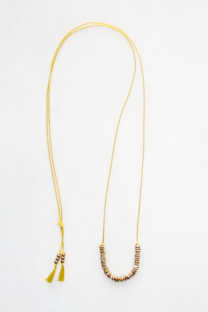 Silk and Brass Necklace by The Vamoose