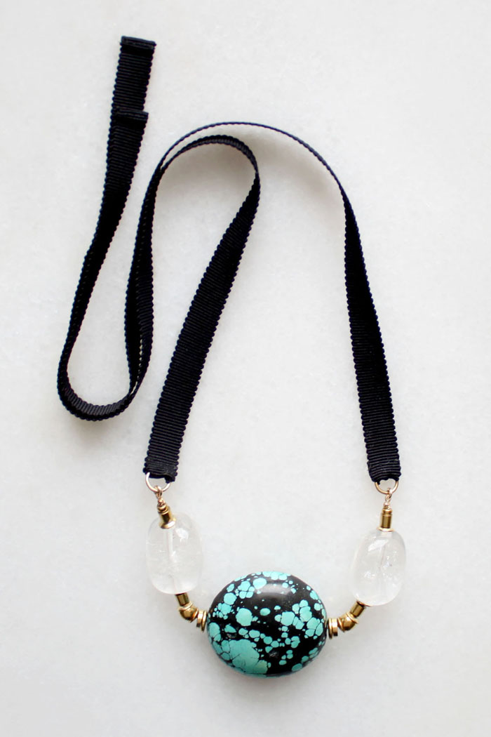 Turquoise and Quartz Necklace by The Vamoose