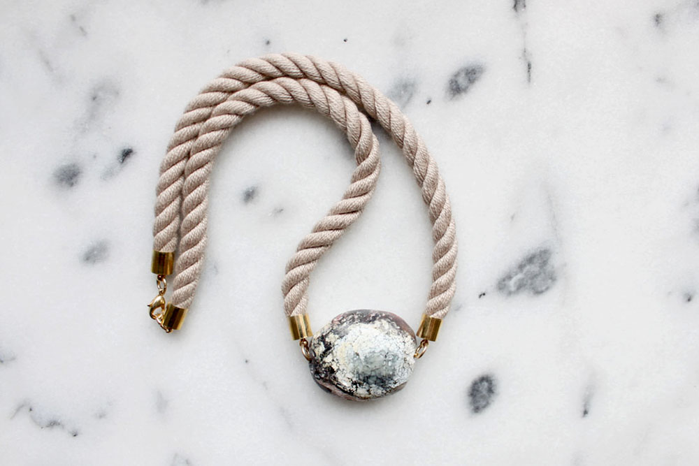 Twisted Rope and Marble Necklace by The Vamoose