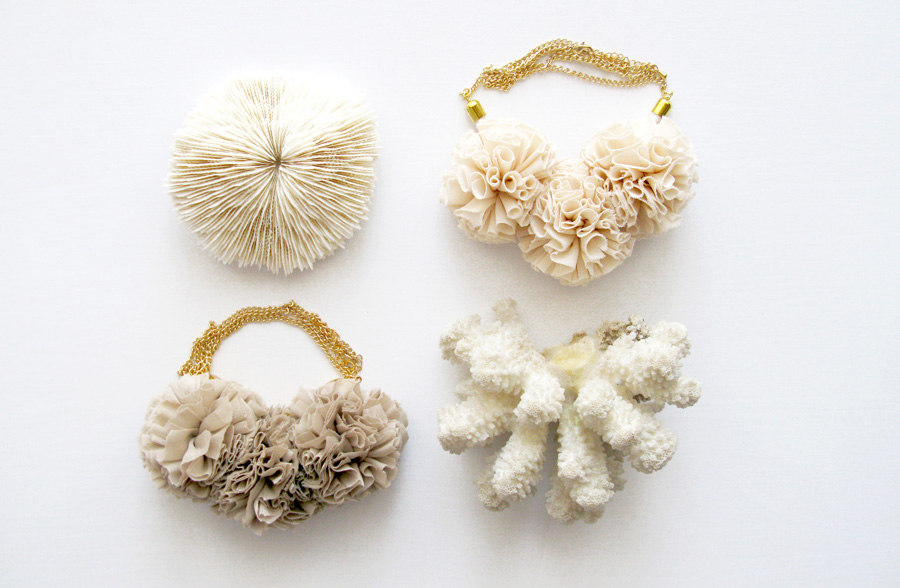 Vintage Coral Specimens and Pompom Necklaces by The Vamoose